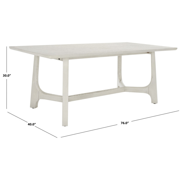 Burk 76" White Wash Trestle Dining Table