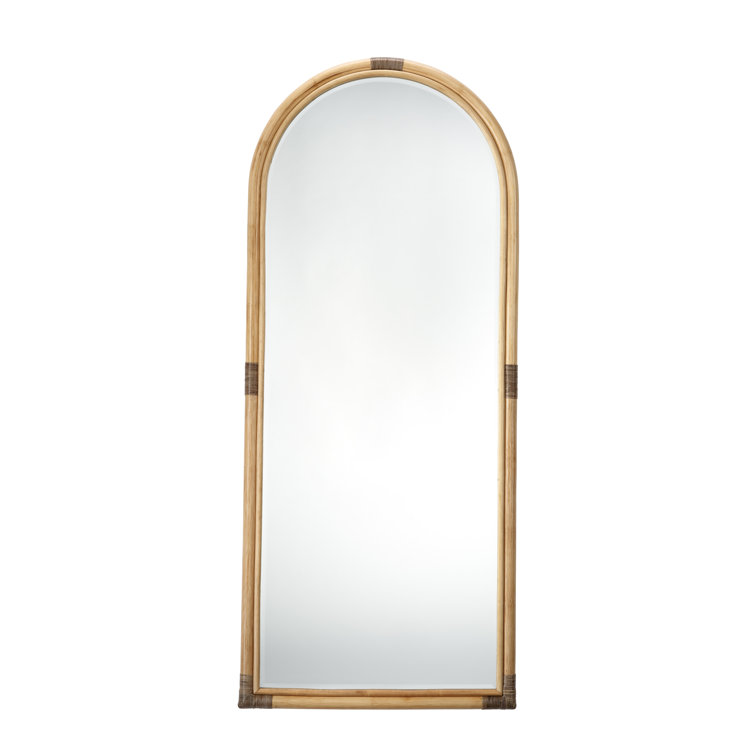 Natural Rattan Full Length Floor Mirror with MDF Backing