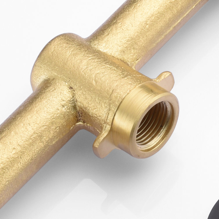 Matte Black Solid Brass High Flow Wall-Mount Tub Filler with Dual Lever Handles