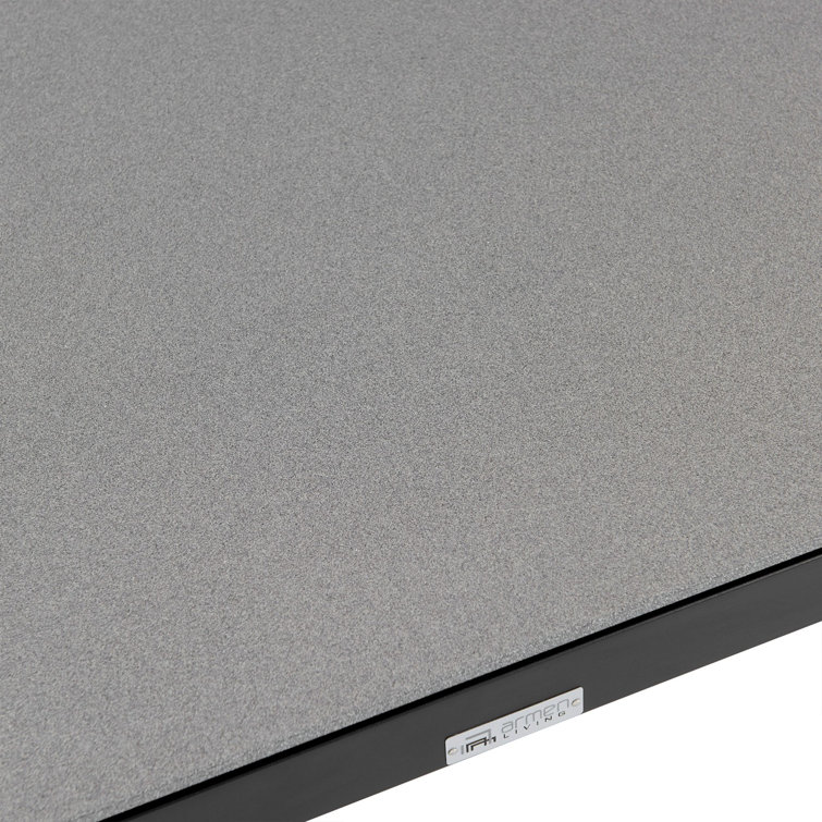 Anat Outdoor Dining Table in Aluminum and Teak with Stone Top