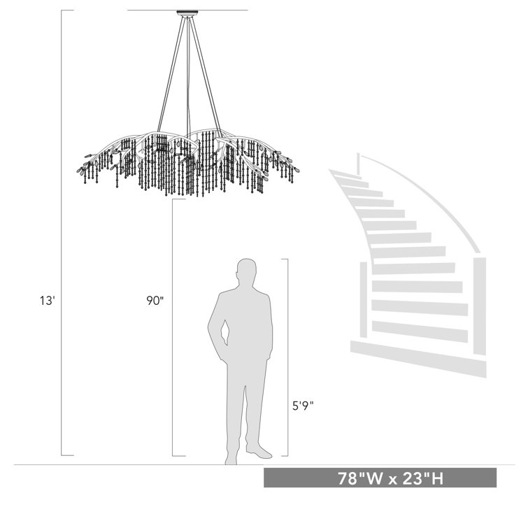 Autumn Twilight Mystic Gold 24-Light Crystal Chandelier
