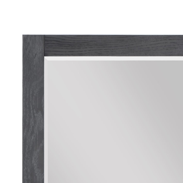 Classical Blue Rectangular Wood Bathroom Vanity Mirror