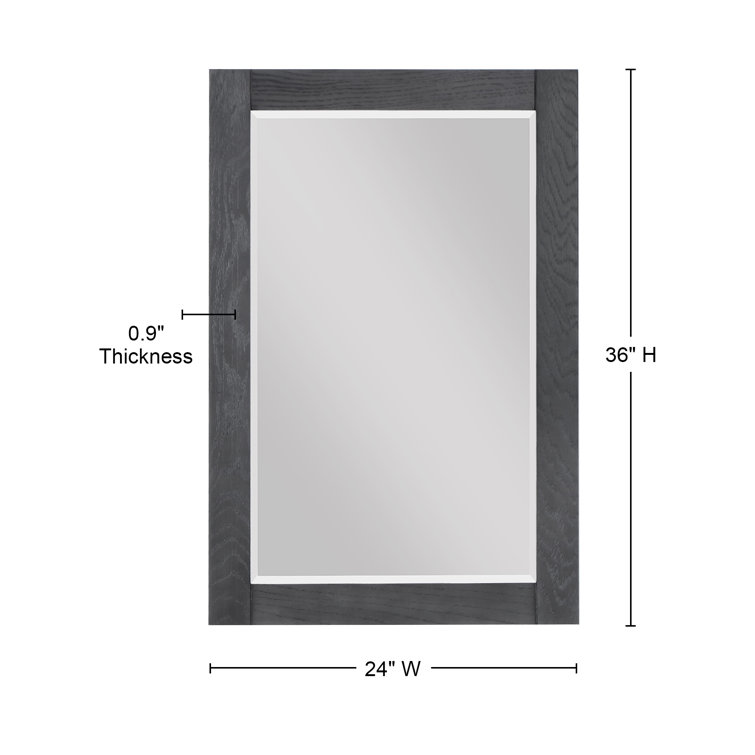 Classical Blue Rectangular Wood Bathroom Vanity Mirror