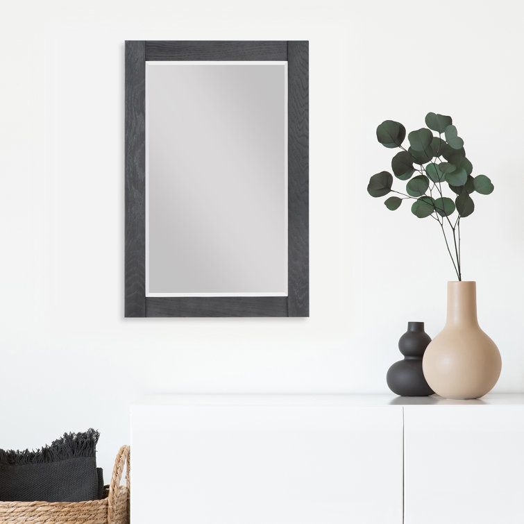 Classical Blue Rectangular Wood Bathroom Vanity Mirror