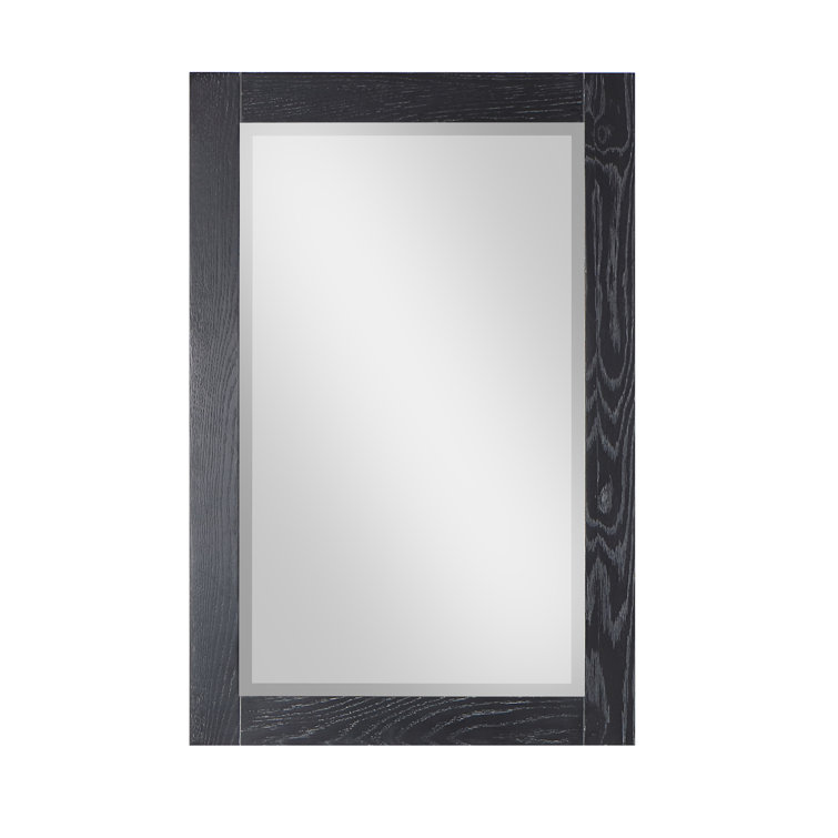 Ivy Black Oak Rectangular Wood Framed Wall Mirror