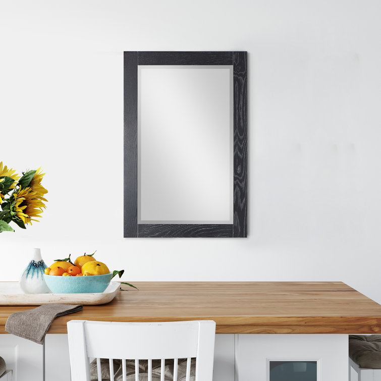 Ivy Black Oak Rectangular Wood Framed Wall Mirror