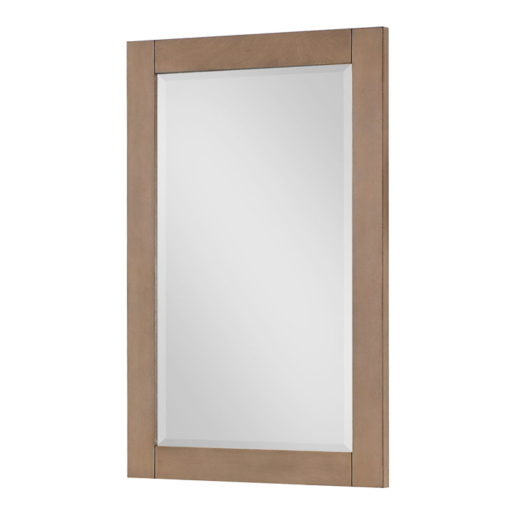 Ivy 36" x 24" Brown Pine Rectangular Bathroom Mirror