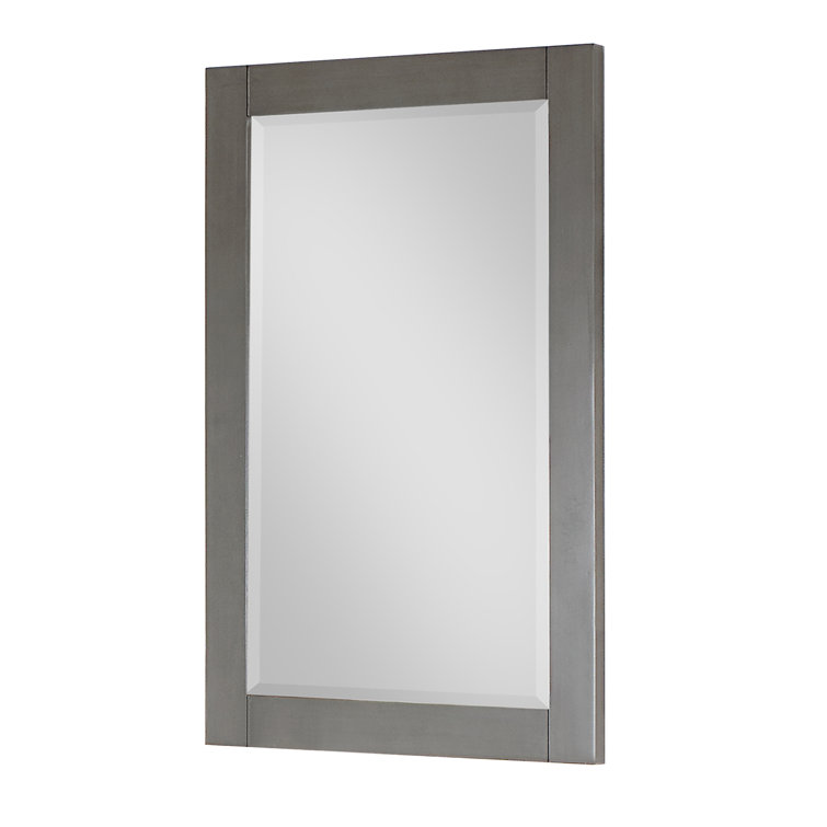 Classical Blue Rectangular Wood Bathroom Vanity Mirror