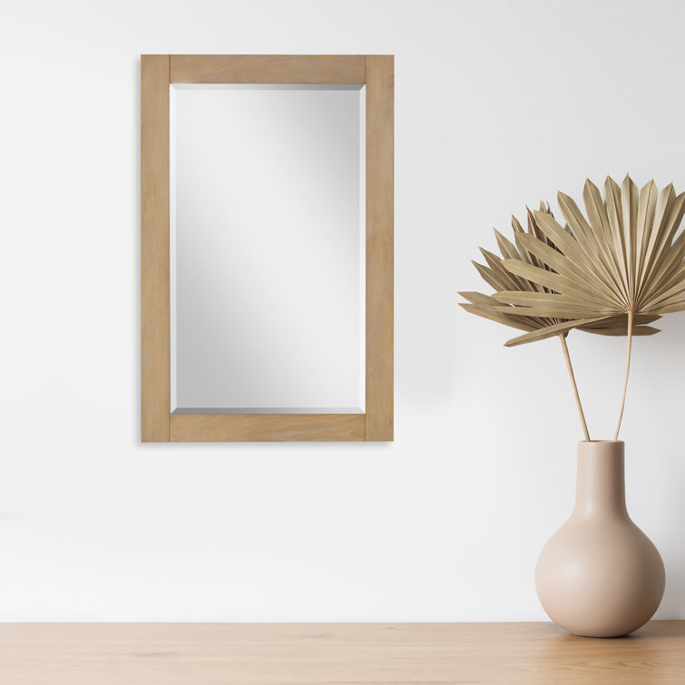 Classical Blue Rectangular Wood Bathroom Vanity Mirror