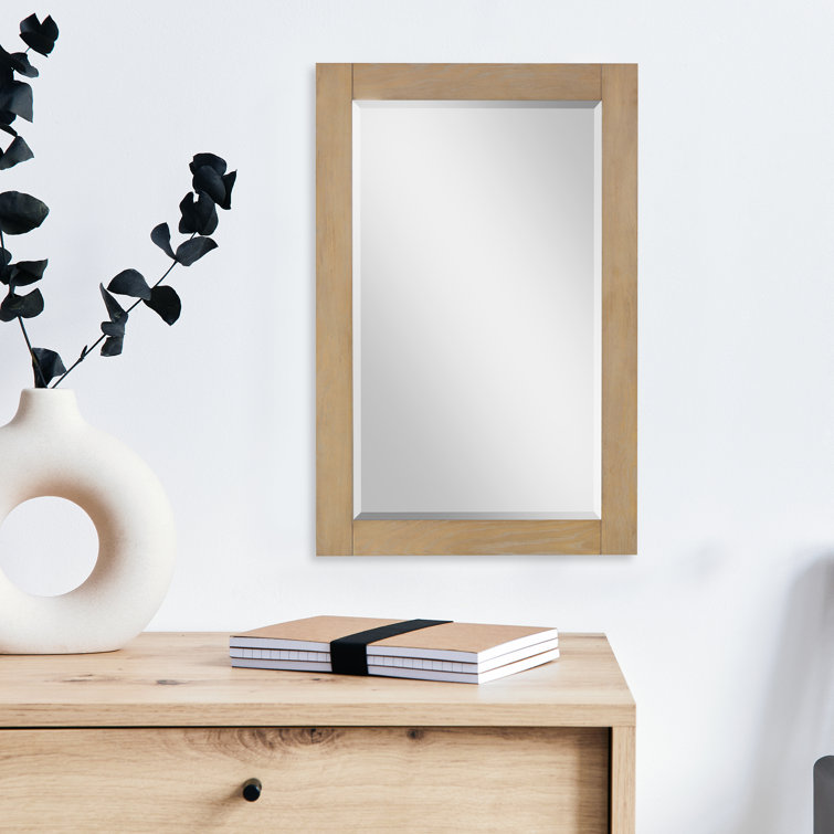 Classical Blue Rectangular Wood Bathroom Vanity Mirror