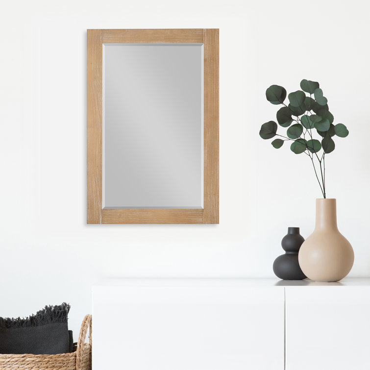 Classical Blue Rectangular Wood Bathroom Vanity Mirror