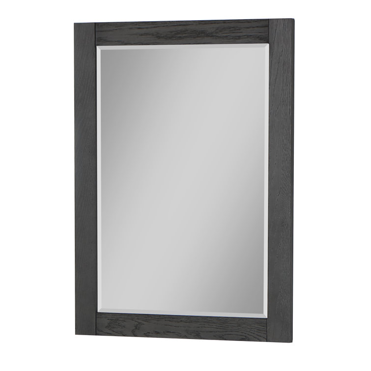 Ivy 28" Silver Rectangular Wood Bathroom Mirror