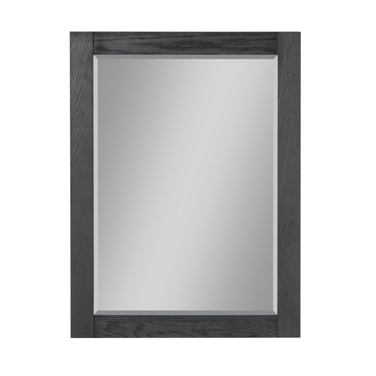 Ivy 28" Silver Rectangular Wood Bathroom Mirror