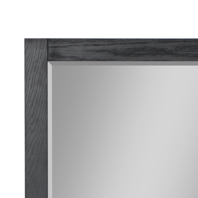 Ivy 28" Silver Rectangular Wood Bathroom Mirror
