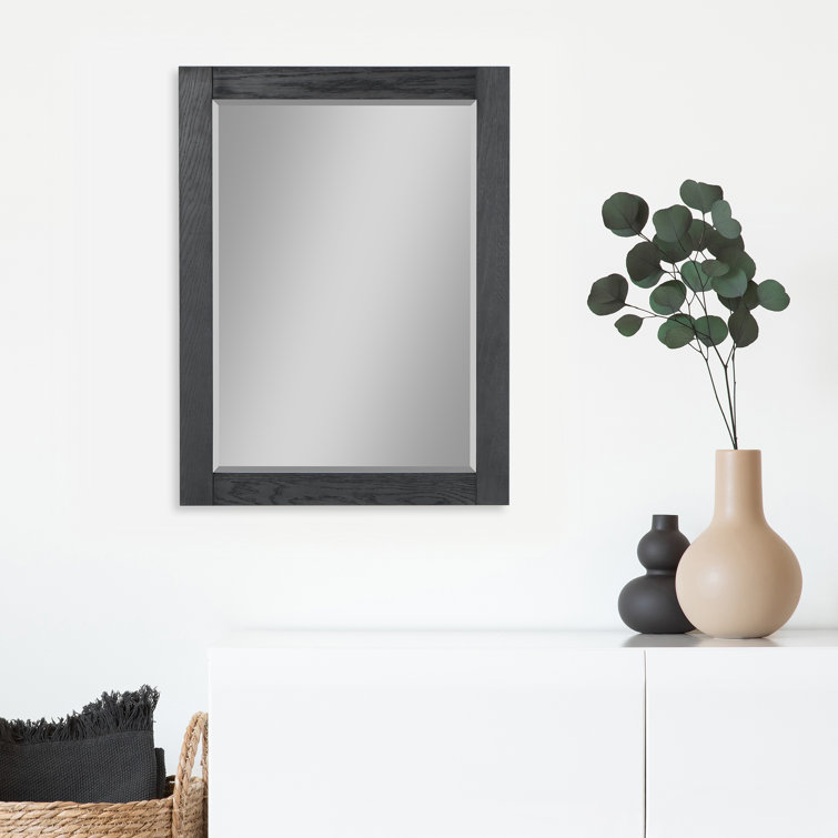 Ivy 28" Silver Rectangular Wood Bathroom Mirror