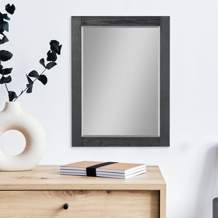 Ivy 28" Silver Rectangular Wood Bathroom Mirror