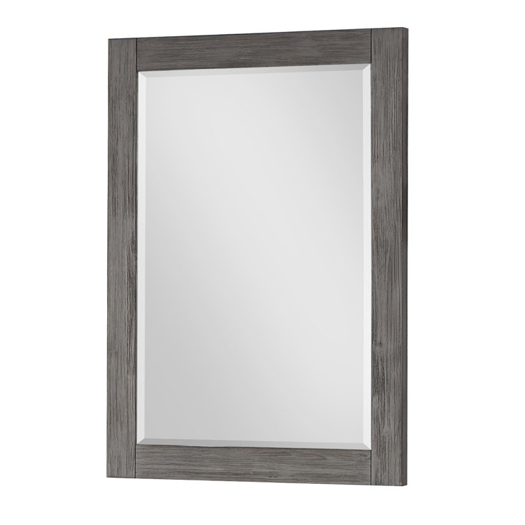 Ivy 28" Silver Rectangular Wood Bathroom Mirror