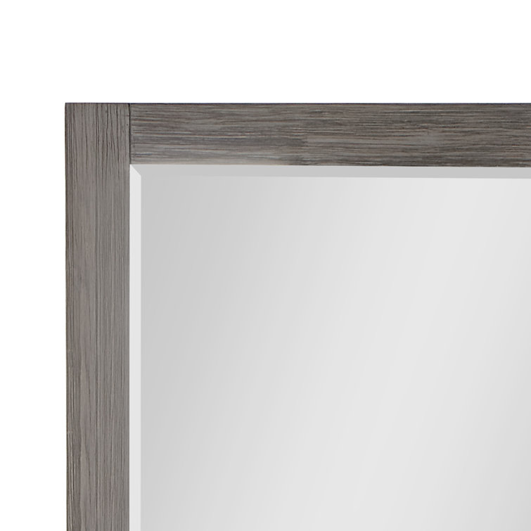 Ivy 28" Silver Rectangular Wood Bathroom Mirror