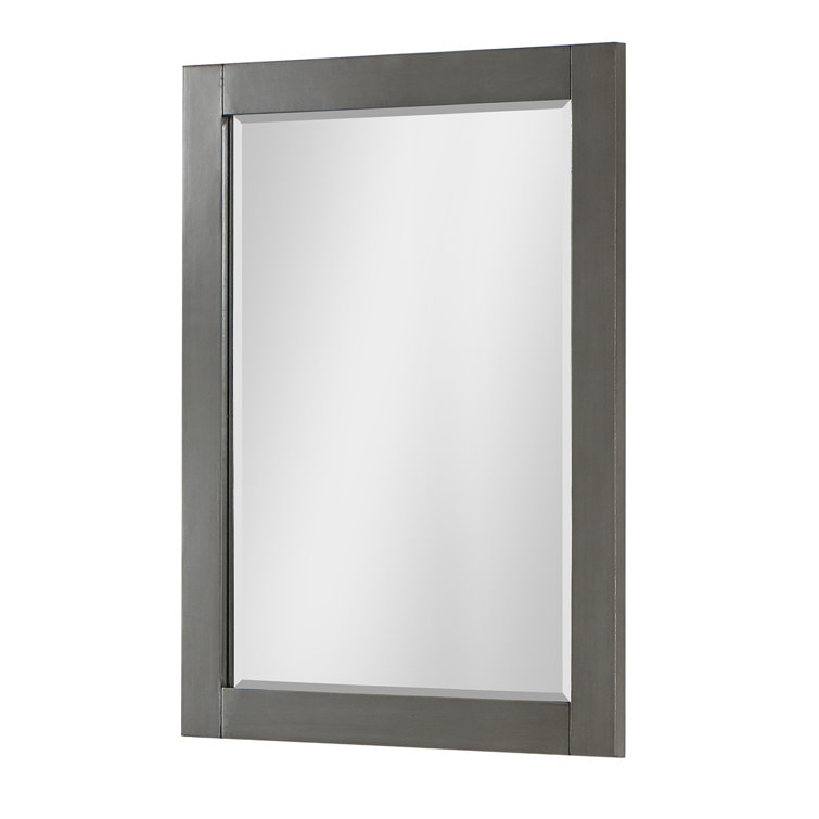 Ivy 28" Silver Rectangular Wood Bathroom Mirror