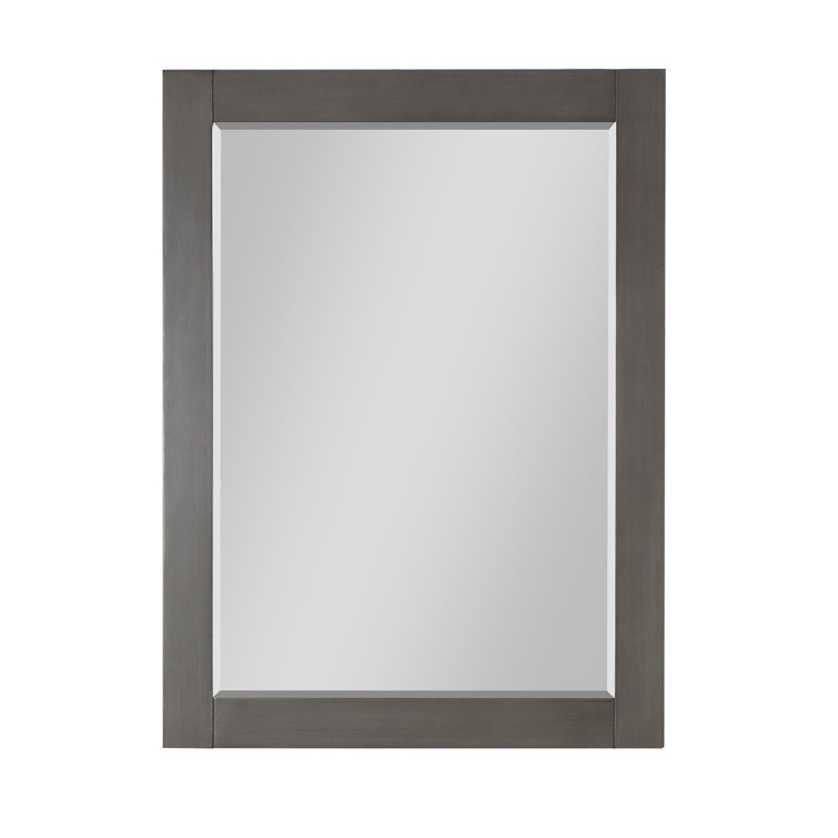 Ivy 28" Silver Rectangular Wood Bathroom Mirror