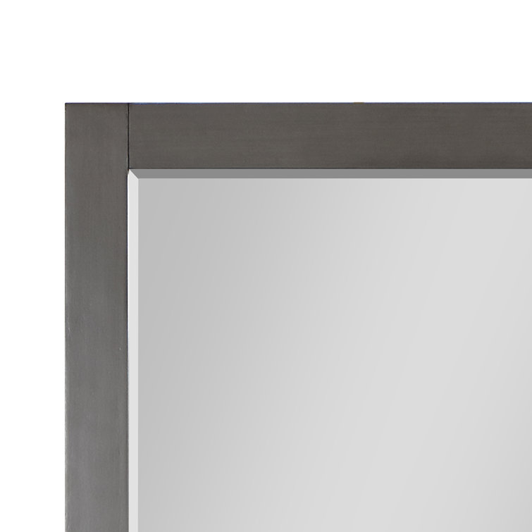 Ivy 28" Silver Rectangular Wood Bathroom Mirror