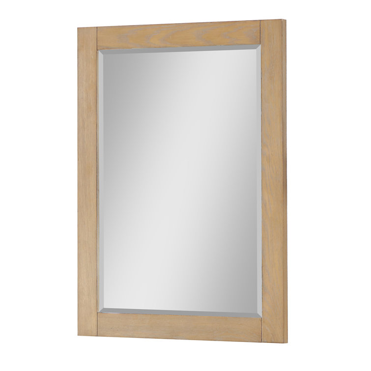 Ivy 28" Silver Rectangular Wood Bathroom Mirror