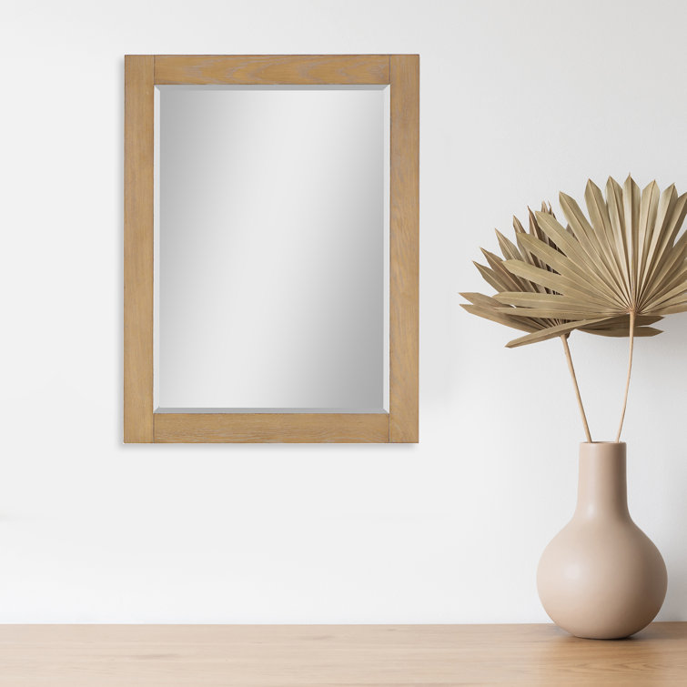 Ivy 28" Silver Rectangular Wood Bathroom Mirror