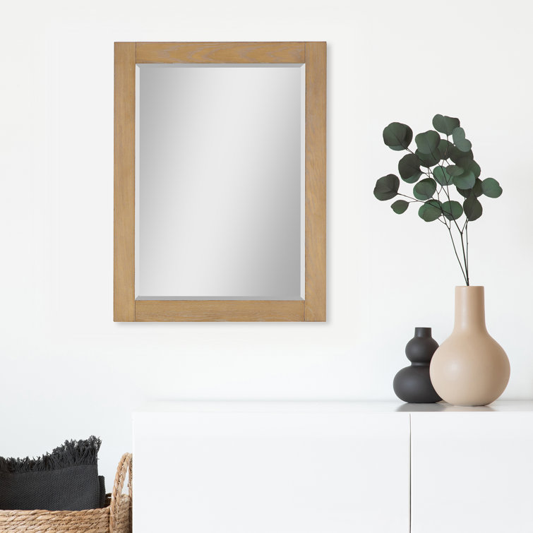 Ivy 28" Silver Rectangular Wood Bathroom Mirror