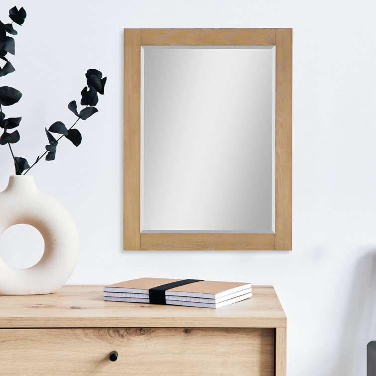 Ivy 28" Silver Rectangular Wood Bathroom Mirror