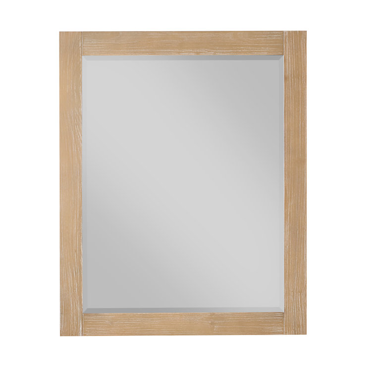 Maribella 36" Rectangular Wood Framed Bathroom Vanity Mirror in Silver