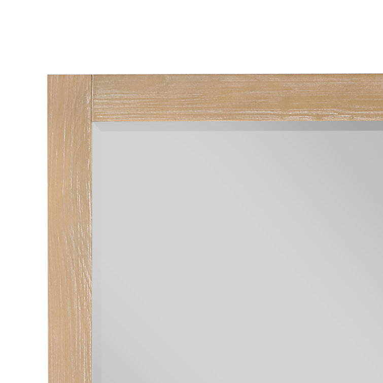 Maribella 36" Rectangular Wood Framed Bathroom Vanity Mirror in Silver