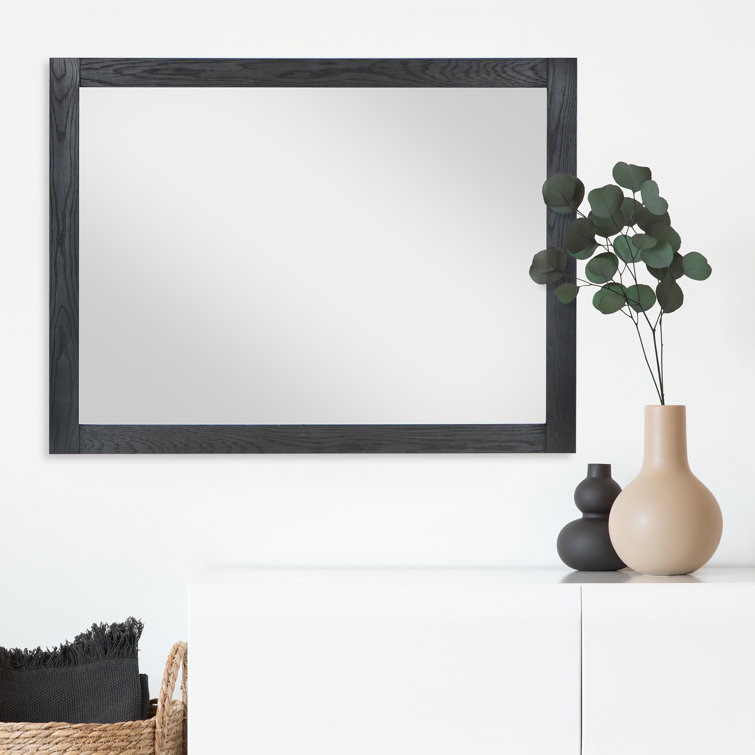 Ivy 48" Rectangular Dark Wood Bathroom Wall Mirror
