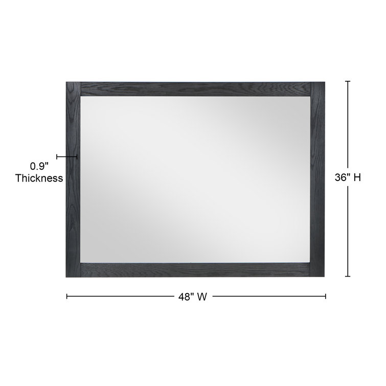 Ivy 48" Rectangular Dark Wood Bathroom Wall Mirror
