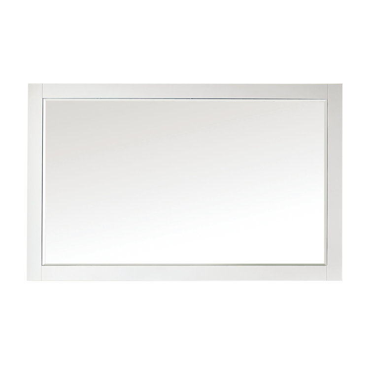 Maribella 36" Rectangular Wood Framed Bathroom Vanity Mirror in Silver