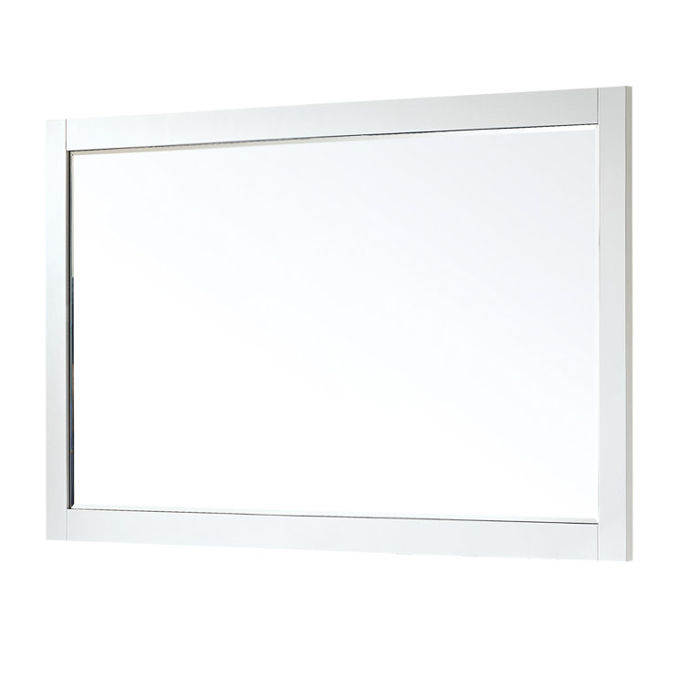 Maribella 36" Rectangular Wood Framed Bathroom Vanity Mirror in Silver