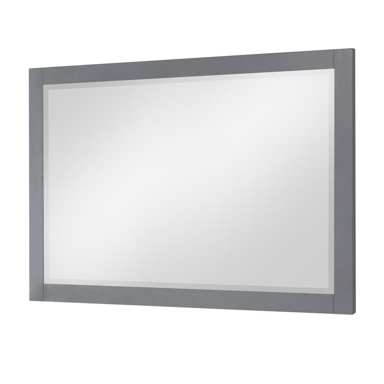 Elegant Ivy 48" Gray Wood Framed Rectangular Bathroom Mirror
