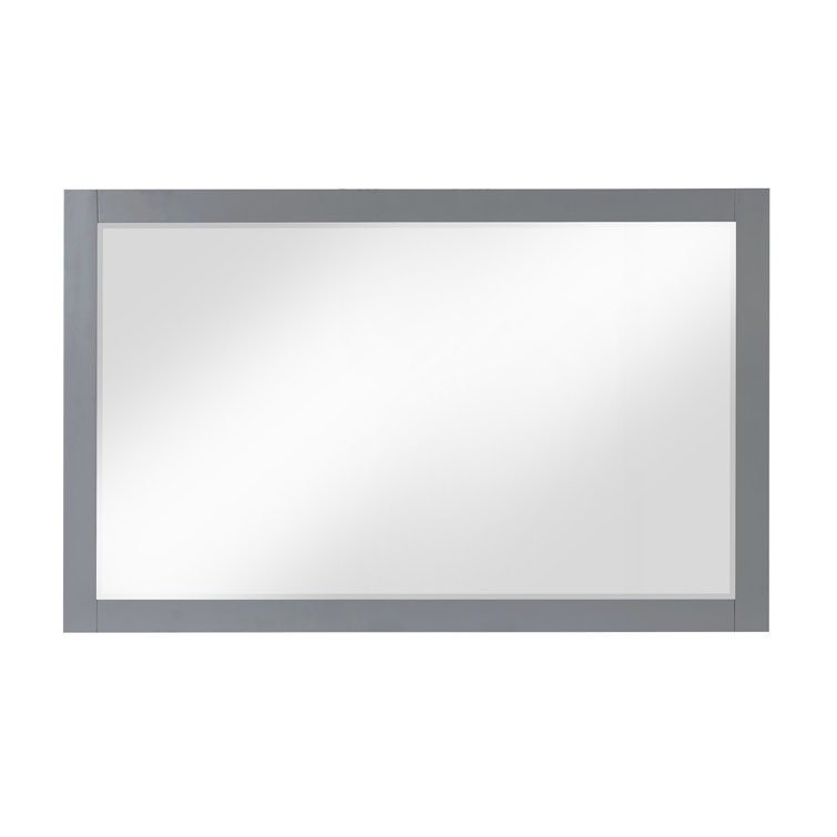 Elegant Ivy 48" Gray Wood Framed Rectangular Bathroom Mirror