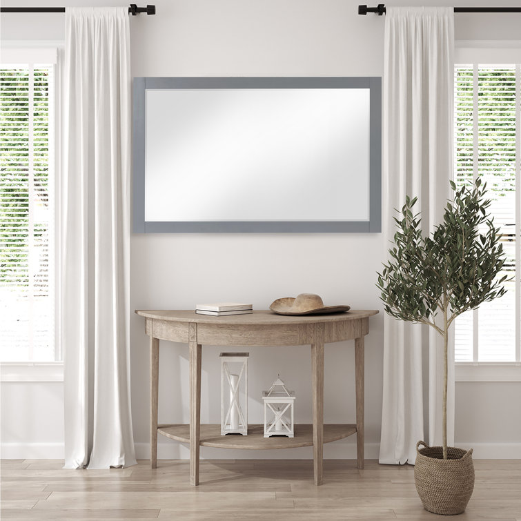 Ivy 24" Gray Wood Rectangular Bathroom Wall Mirror