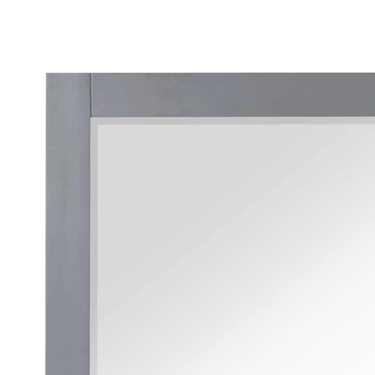 Elegant Ivy 48" Gray Wood Framed Rectangular Bathroom Mirror