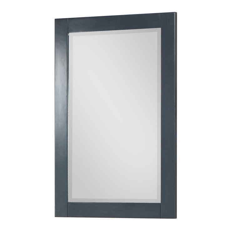 Classical Blue Rectangular Wood Bathroom Vanity Mirror