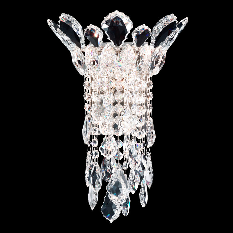 Trilliane 2-Light Dimmable Stainless Steel Sconce with Clear Crystals