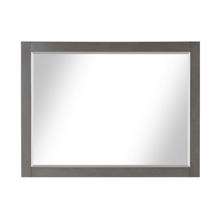 Ivy 48" Rectangular Dark Wood Bathroom Wall Mirror