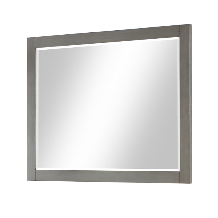 Ivy 48" Rectangular Dark Wood Bathroom Wall Mirror