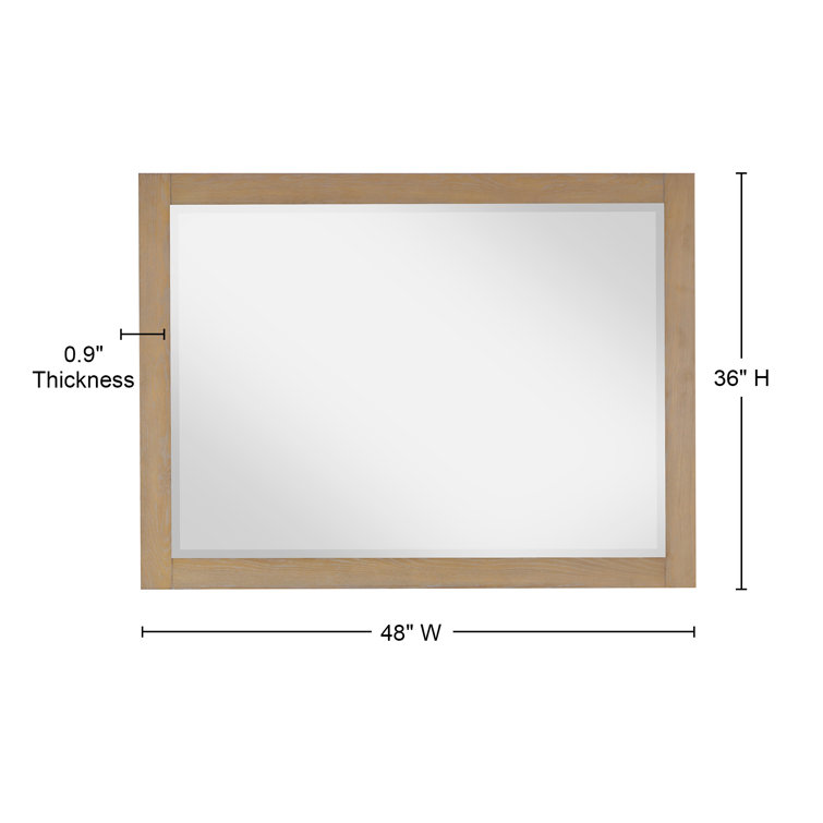 Ivy 48" Brown Pine Rectangular Wall Mirror