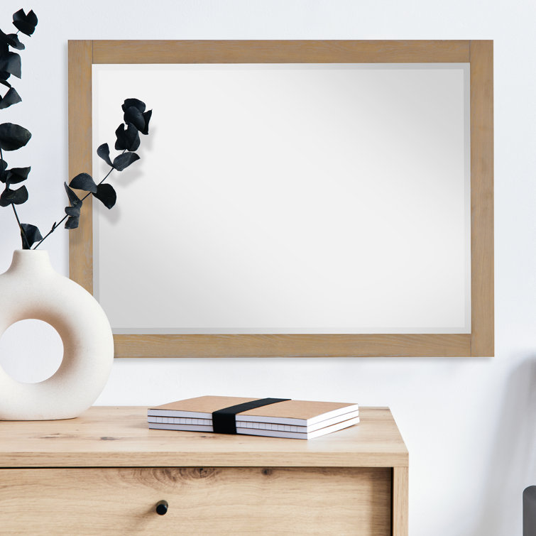 Elegant Ivy 48" Gray Wood Framed Rectangular Bathroom Mirror