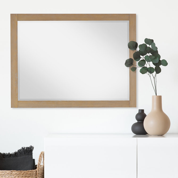 Elegant Ivy 48" Gray Wood Framed Rectangular Bathroom Mirror
