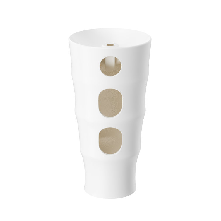 Brooklyn White Ceramic Round Freestanding Pedestal Sink