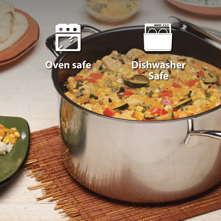 Prestige 6.2 qt Stainless Steel Non-Stick Dutch Oven with Glass Lid