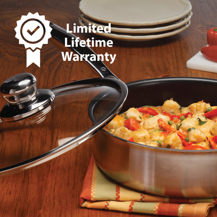 Prestige 6.2 qt Stainless Steel Non-Stick Dutch Oven with Glass Lid