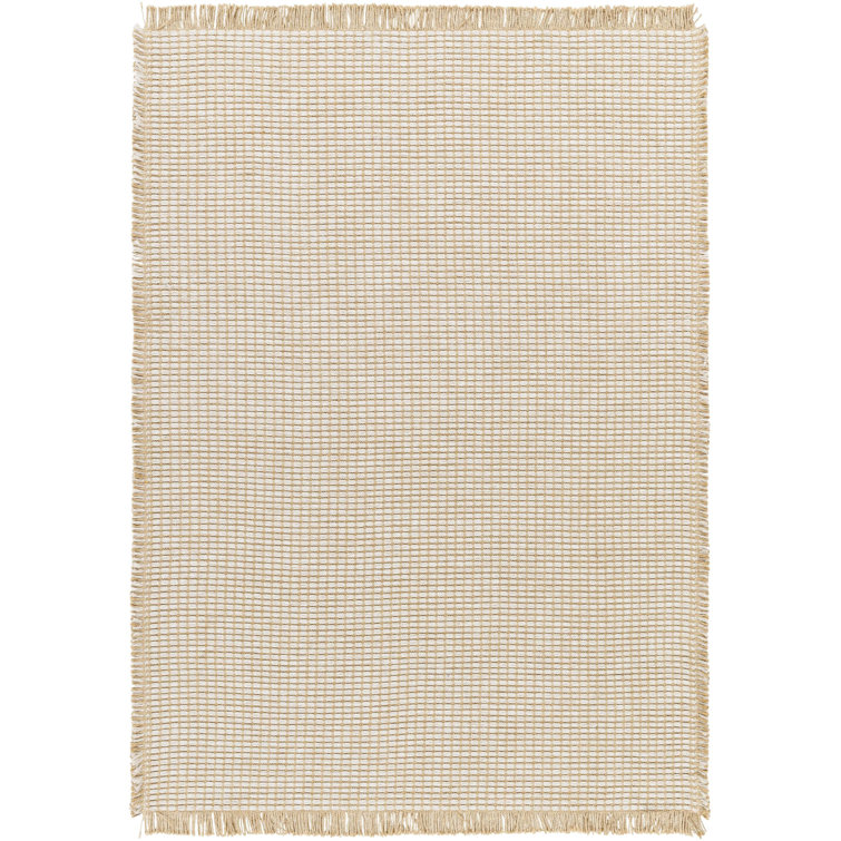 Light Beige Rectangular Synthetic Easy Care Area Rug